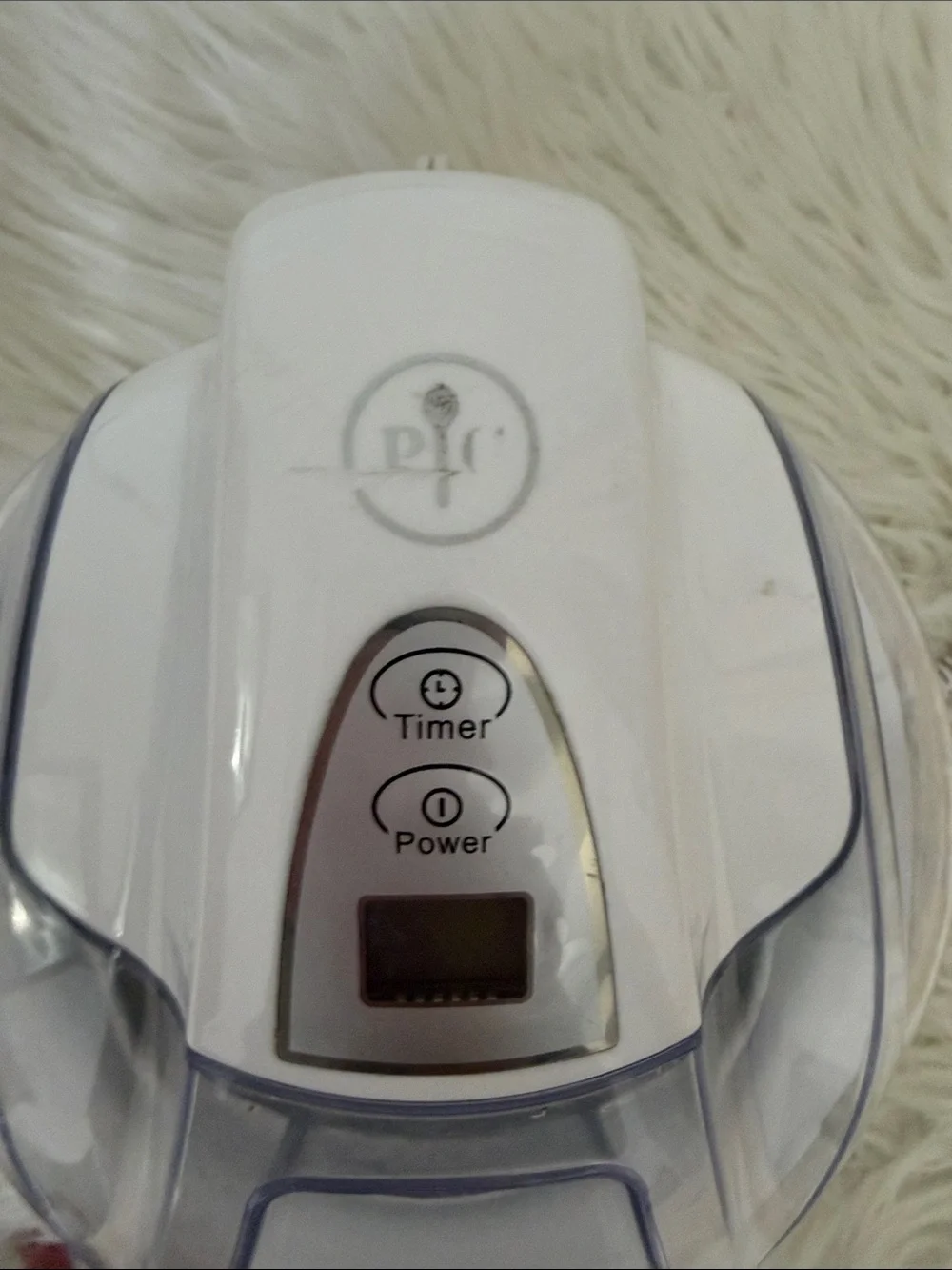 Pampered Chef White Electric Ice Cream Maker One Quart Clear Lid Model 1534